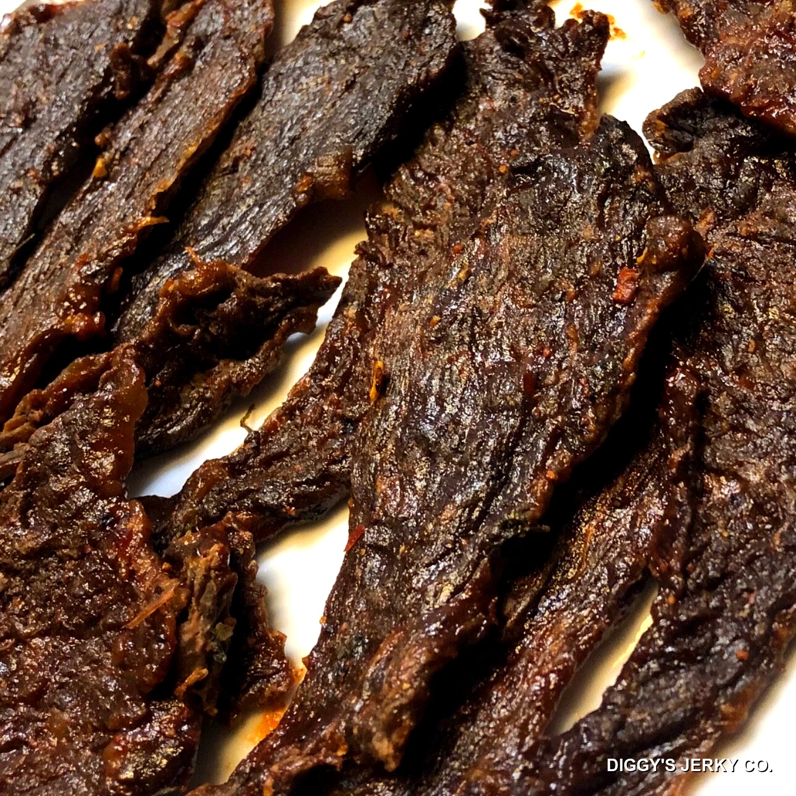 Close-up of fresh beef jerky texture
